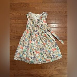 Mini Boden Zoo/Safari Ruffle Wrap Dress Size 6/7